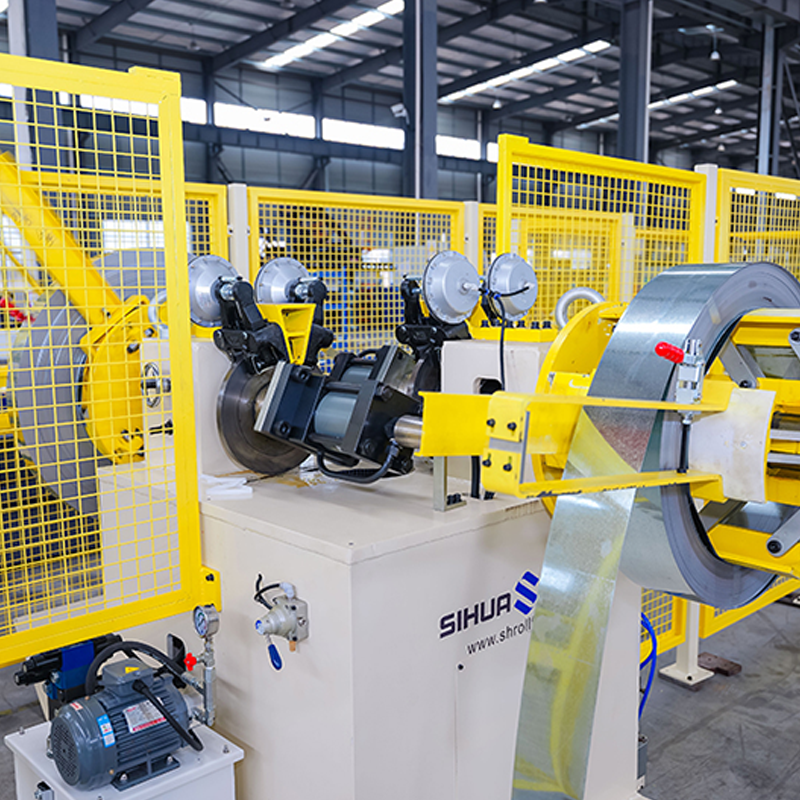 Máquina perfiladora de espesor de altura y ancho de perno y pista con cambio automático de ancho y espesor con sistema de embalaje automático